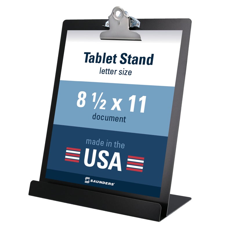 Saunders Free Standing Clipboard and Tablet Stand, 1" Clip Capacity, Letter Size: Holds 8.5 x 11 Sheets, Black - Image 1